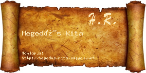 Hegedűs Rita névjegykártya