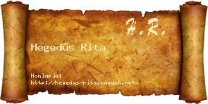 Hegedűs Rita névjegykártya