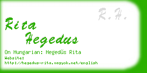 rita hegedus business card